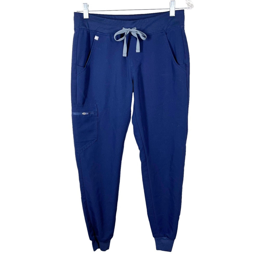 Figs Womens Zamora Navy Blue Scrub Jogger Pants Slim Fit Size Small